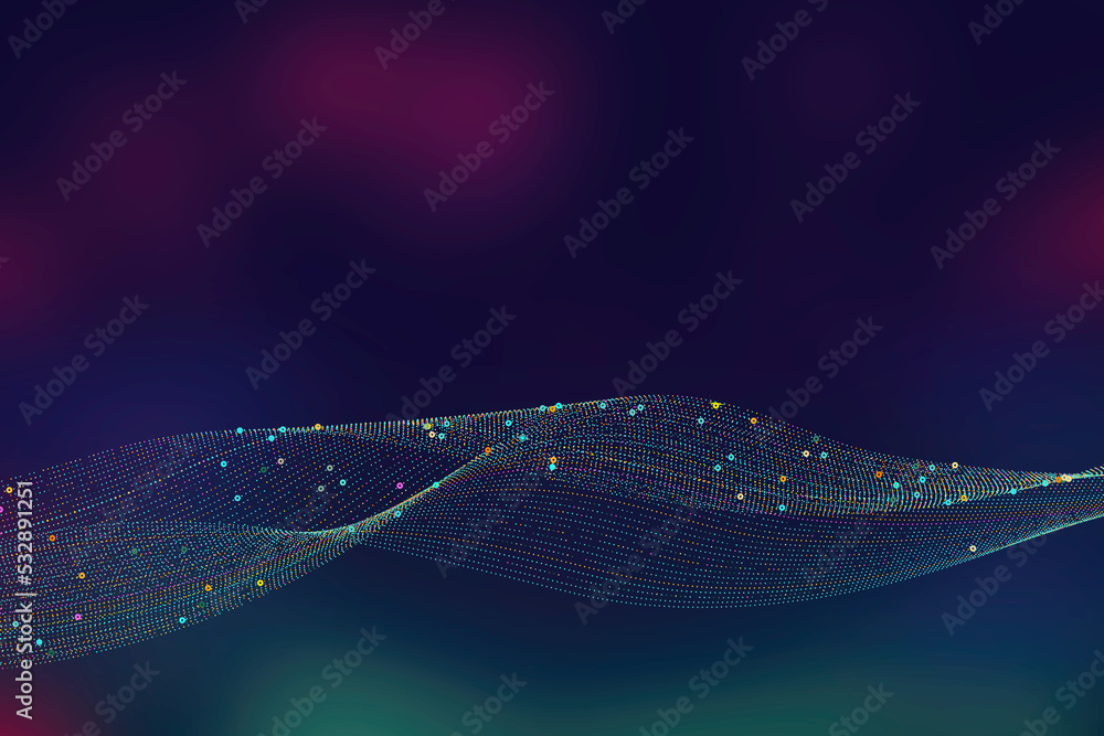 Poster abstract technological background in vibrant colors with blur. futuristic hi-tech banner.