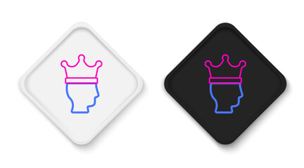 Line King crown icon isolated on white background. Colorful outline concept. Vector