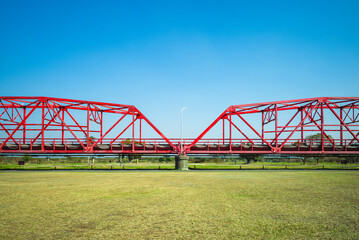 Heritage Steel Bridge at Xiluo township in Yunlin, Taiwan