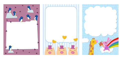 可愛い動物のフレームセット