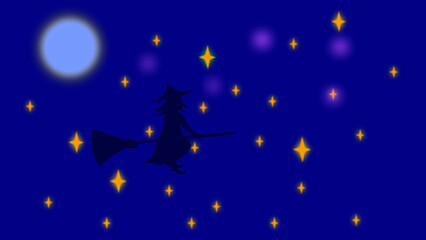 At the cemetery on a creepy night - Halloween background. Free space for design.