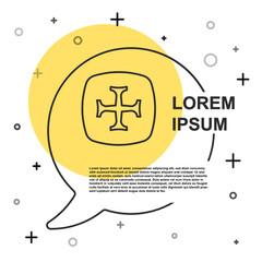 Black line Crusade icon isolated on white background. Random dynamic shapes. Vector