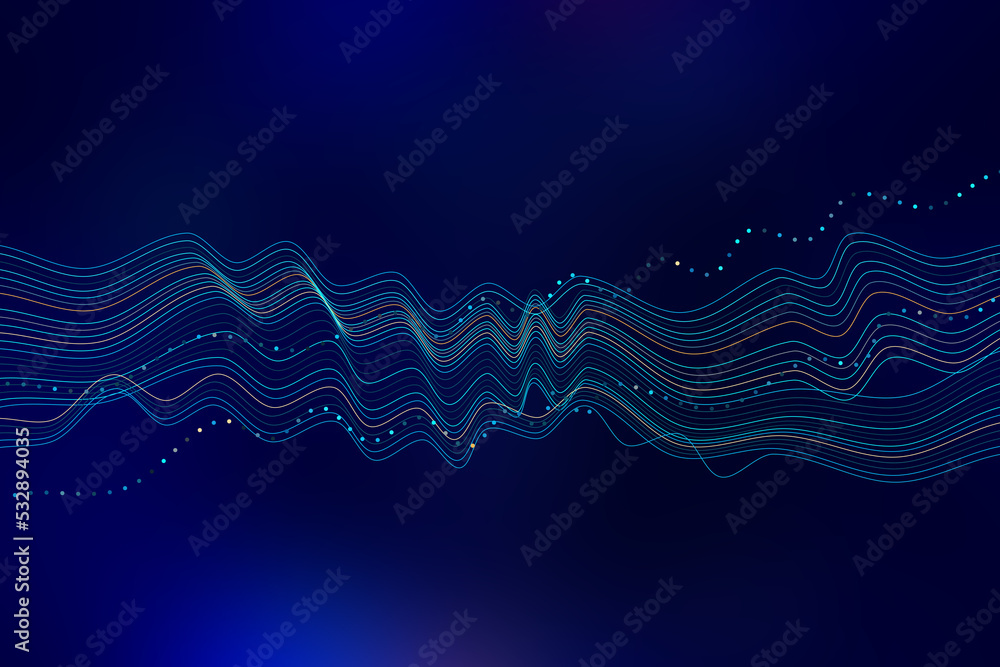 Poster abstract technological background in vibrant colors with blur. futuristic hi-tech banner.