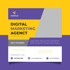 Digital marketing agency social media post design and web banner template