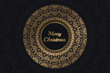Christmas luxury mandala design background 