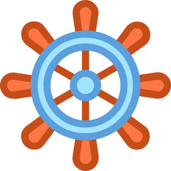 Fototapeta premium Ship Steering Wheel Vector Icon