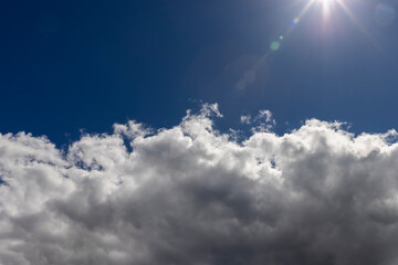 Blue sky with light clouds in windy weather