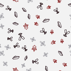 Set line Crossed oars or paddles boat, Speedboat, Kayak and and Ship bell on seamless pattern. Vector