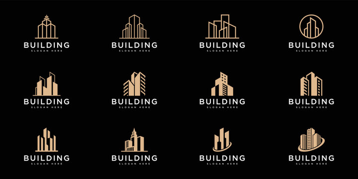set of Building logo design vector