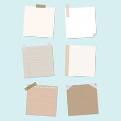 vector Paper banners set with sticky tape