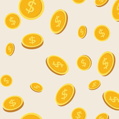 Money flying background, vector finance illustration