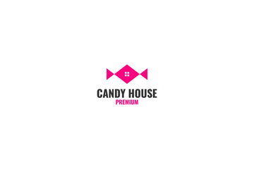 Flat candy house logo design vector illustration idea