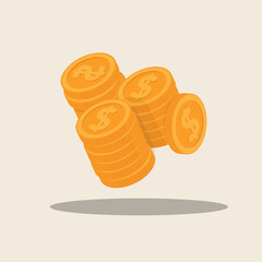 Money flying background, vector finance illustration