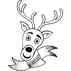 Reindeer Head Vector Icon