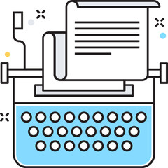 Typewriter Vector Icon - obrazy, fototapety, plakaty