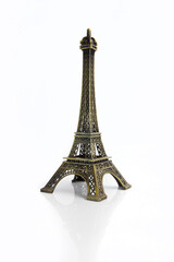 Symbol of Paris, the The Eiffel Tower on the white background