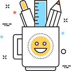 Pencil Holder Vector Icon