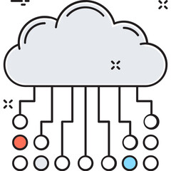 Cloud Network Vector Icon