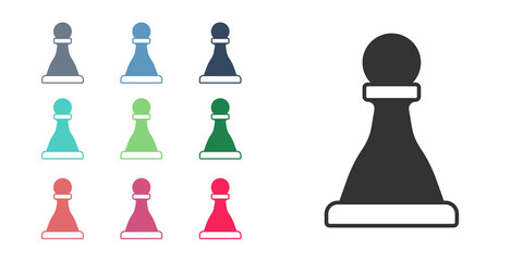 Black Chess icon isolated on white background. Business strategy. Game, management, finance. Set icons colorful. Vector