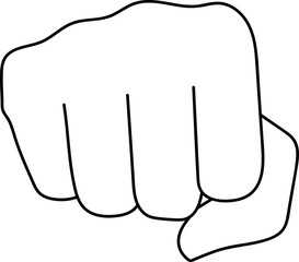Minimal Hand Punching Sign Line Art