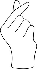 Finger Heart Sign Minimal Hand Line Art