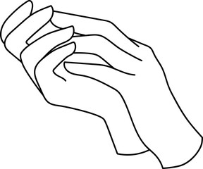 Minimal Hand Rubbing Together Line Art