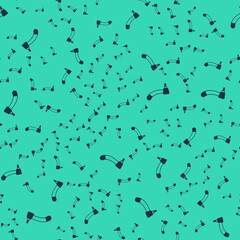 Black Tooth drill icon isolated seamless pattern on green background. Dental handpiece for drilling and grinding tools. Vector