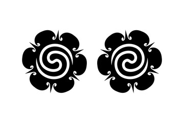 Borneo Flower Symbol, Tribal Traditional Borneo Ethnic Tattoos