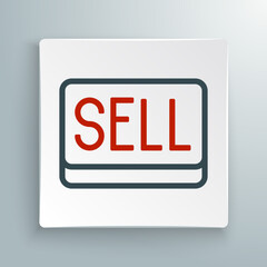 Line Sell button icon isolated on white background. Financial and stock investment market concept. Colorful outline concept. Vector