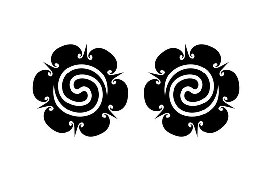 Borneo Flower Symbol, Tribal Traditional Borneo Ethnic Tattoos