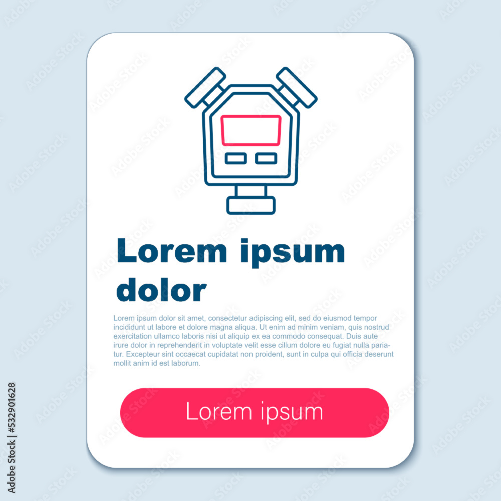 Poster line stopwatch icon isolated on grey background. time timer sign. chronometer sign. colorful outline