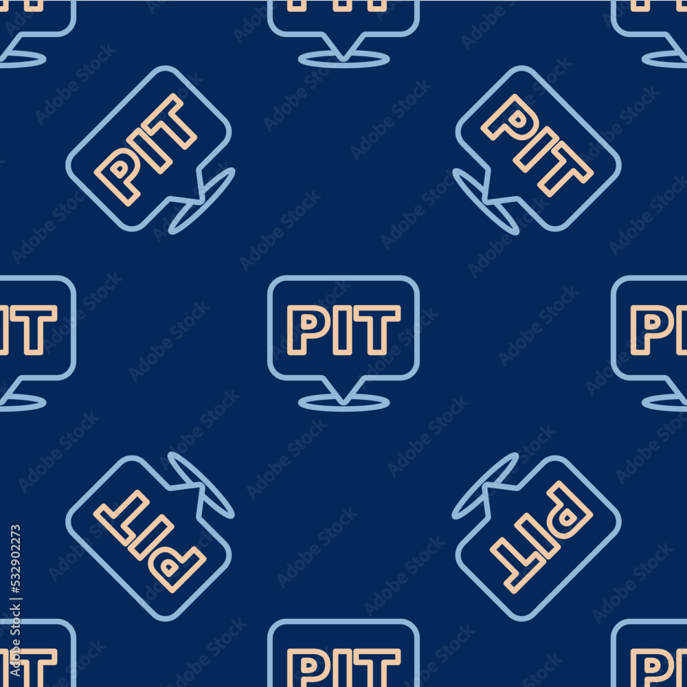 Poster line pit stop icon isolated seamless pattern on blue background. vector