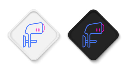 Line Outboard boat motor icon isolated on white background. Boat engine. Colorful outline concept. Vector