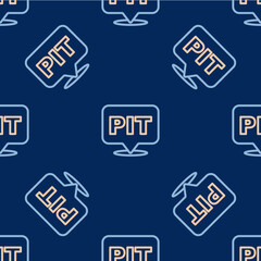 Line Pit stop icon isolated seamless pattern on blue background. Vector