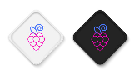 Line Grape fruit icon isolated on white background. Colorful outline concept. Vector