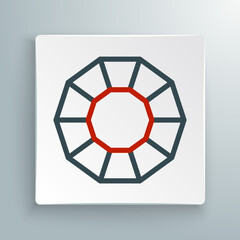 Line Diamond icon isolated on white background. Jewelry symbol. Gem stone. Colorful outline concept. Vector