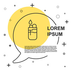 Black line Lighter icon isolated on white background. Random dynamic shapes. Vector