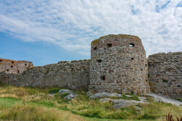 Fototapeta na wymiar Stone works of the anciant fortress Hammershus