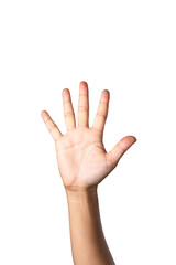 A symbol display using a finger.