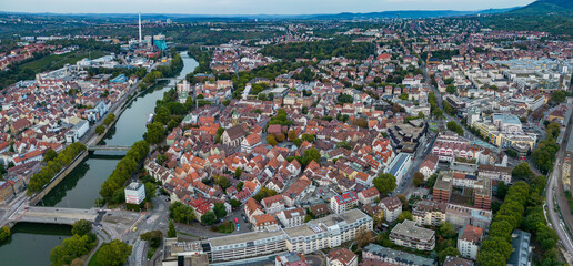  Aerial view of Stuttgart, Bad Canstatt around the old town