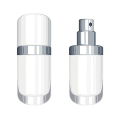 Set of makeup bottles, make up packaging isolated