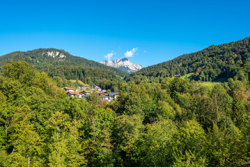 Obraz premium The Berchtesgaden Hochthron with its 1972m is the highest peak of the Untersberg massif in the Berchtesgaden Alps in the county of Berchtesgaden in the south of Germany