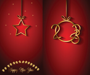 Obraz na płótnie Canvas 2023 Happy New Year background for your seasonal invitations, festive posters, greetings cards.