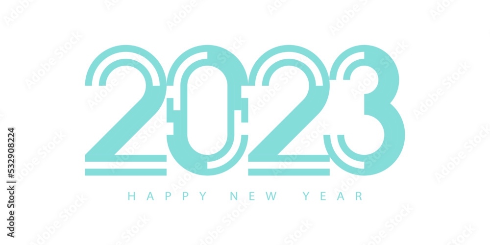 Poster 2023 Happy New Year. 2023 modern text vector design.