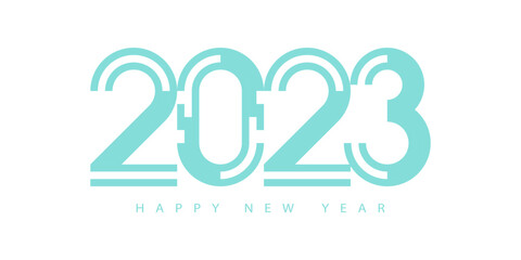 2023 Happy New Year. 2023 modern text vector design.