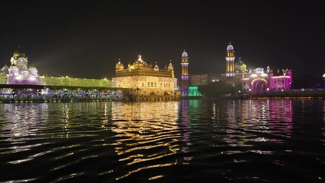Night view of Golden Temple on the eve of Guru Ramdas Prakash Purab