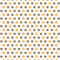Seamless abstract pattern design with free-hand of little flower and abstract shape spiral, graphic pattern for textile, wallpaper or paper wrap, color element on white background