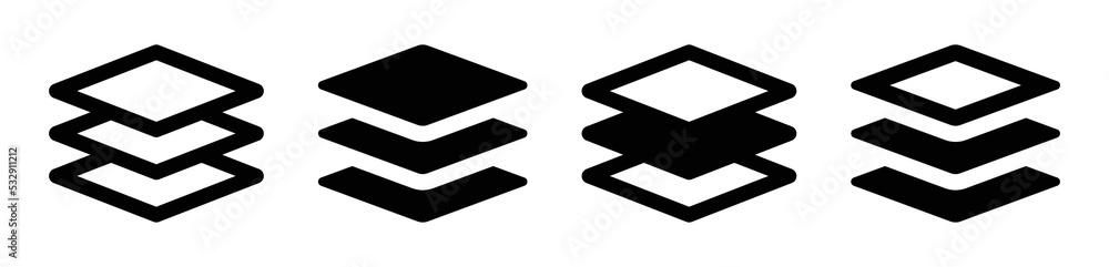 Poster Platform vector icon set. Layer and stack symbol illustration.