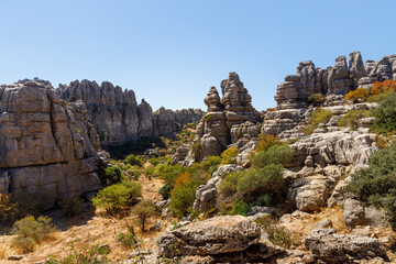 Fototapeta na wymiar Torcal de Antequera Natural park in Andalusia Spain. Karst landscape in Spain. 