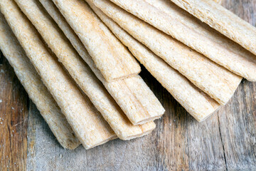 crispy rye flour waffles stuffed with grated apples and other fruits